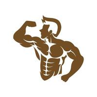 bodybuilder logo icône vecteur