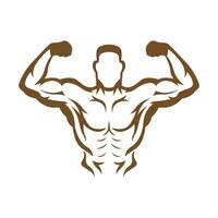 bodybuilder logo icône vecteur