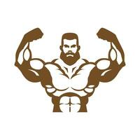 bodybuilder logo icône vecteur