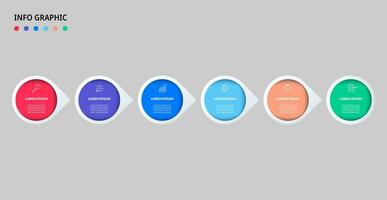 modèle d'entreprise de conception infographique vectorielle avec icônes et 6 options ou étapes. vecteur