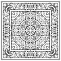 mandala fleur pour adulte coloration livre. vecteur