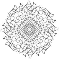 mandala fleur pour adulte coloration livre. vecteur