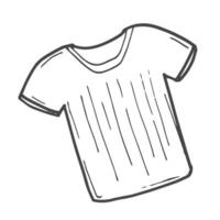 T-shirt graphique noir blanc isolé esquisser illustration vecteur