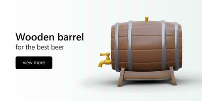 modèle pour La publicité barils, en bois conteneurs pour alcoolique des produits vecteur