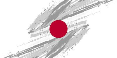 Japon drapeau dans brosse et grunge peindre style. vecteur de Japonais drapeau
