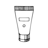 contour griffonnage vecteur illustration de pulvérisateur bouteille. ligne art main tiré crème pot