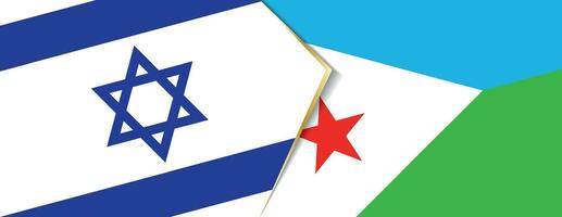 Israël et djibouti drapeaux, deux vecteur drapeaux.