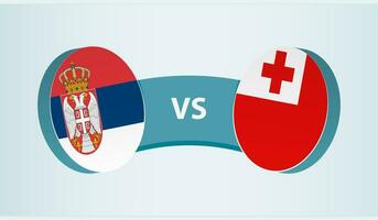 Serbie contre Tonga, équipe des sports compétition concept. vecteur