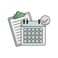 calendrier, vérifier liste avec document illustration vecteur