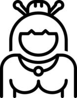 icône de ligne pour geisha vecteur