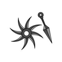 kunai avec shuriken illustration vecteur