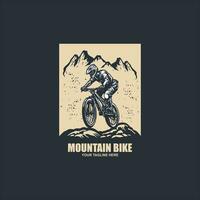 monter le logo vectoriel de vélo de montagne