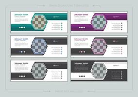 entreprise affaires polyvalent email Signature modèles ensemble. vecteur