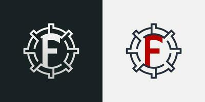 F logo conception. nettoyer et moderne lettre F logo dans rond forme vecteur