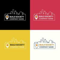 construire société logo vecteur