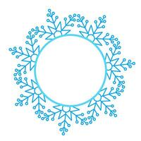 rond vecteur bleu Noël hiver Cadre fabriqué de flocons de neige avec endroit pour texte. parfait fond pour décorer social les réseaux, Photos et salutation carte