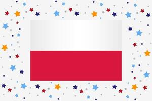 Pologne drapeau indépendance journée fête avec étoiles vecteur