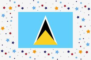 Saint lucia drapeau indépendance journée fête avec étoiles vecteur