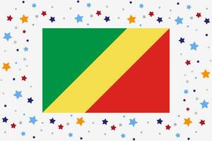 république de le Congo drapeau indépendance journée fête avec étoiles vecteur