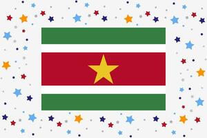 suriname drapeau indépendance journée fête avec étoiles vecteur