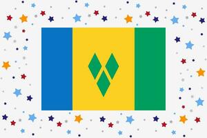 Saint Vincent et le grenadines drapeau indépendance journée fête avec étoiles vecteur