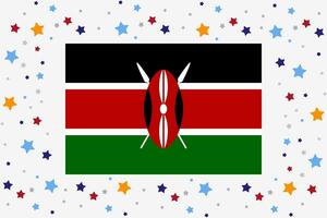 Kenya drapeau indépendance journée fête avec étoiles vecteur