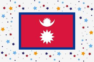 Népal drapeau indépendance journée fête avec étoiles vecteur
