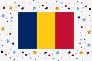 tchad drapeau indépendance journée fête avec étoiles vecteur