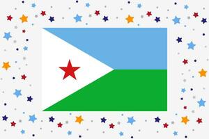 djibouti drapeau indépendance journée fête avec étoiles vecteur