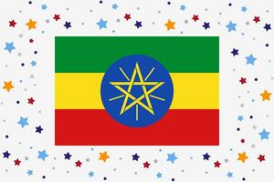 Ethiopie drapeau indépendance journée fête avec étoiles vecteur