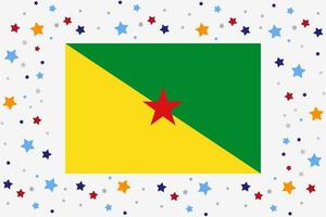 français Guyane drapeau indépendance journée fête avec étoiles vecteur