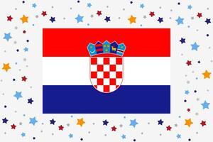 Croatie drapeau indépendance journée fête avec étoiles vecteur