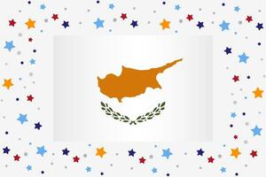 Chypre drapeau indépendance journée fête avec étoiles vecteur