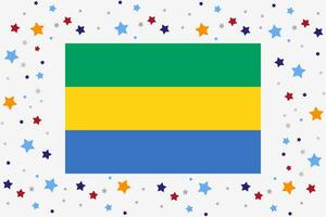 Gabon drapeau indépendance journée fête avec étoiles vecteur