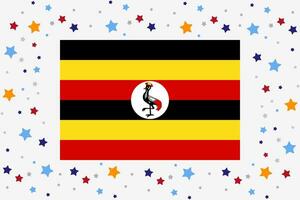 Ouganda drapeau indépendance journée fête avec étoiles vecteur