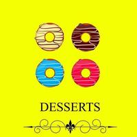 menu de desserts de vecteur