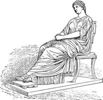 statue de agrippine, ancien gravure. vecteur