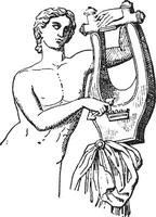 lyre, ancien gravure. vecteur