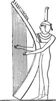 égyptien harpiste, ancien gravure. vecteur