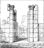 entrée à le maison de panse, ancien gravure. vecteur