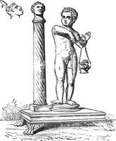 candélabre colonne, ancien gravure. vecteur