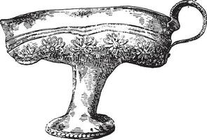 d'or tasse de grec travail, ancien gravure. vecteur