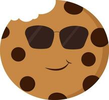 cool choclate puce biscuit avec des lunettes de soleil vecteur illustration sur blanc Contexte.