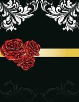 mariage invitation carte avec des roses vecteur
