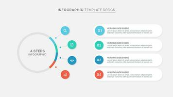 circulaire disposition rond infographie conception modèle avec 4 les options vecteur