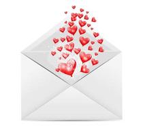 carte de saint valentin avec enveloppe et coeur vecteur