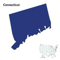 Connecticut carte. Etats-Unis carte vecteur