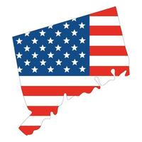 Connecticut carte avec Etats-Unis drapeau. Etats-Unis carte vecteur