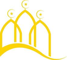 magnifique mosquée ou musulman prier pièce logo vecteur illustration