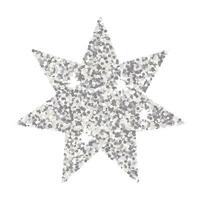argent briller à sept branches étoile isolé sur une blanc Contexte. vecteur pétillant décoratif élément, vacances.